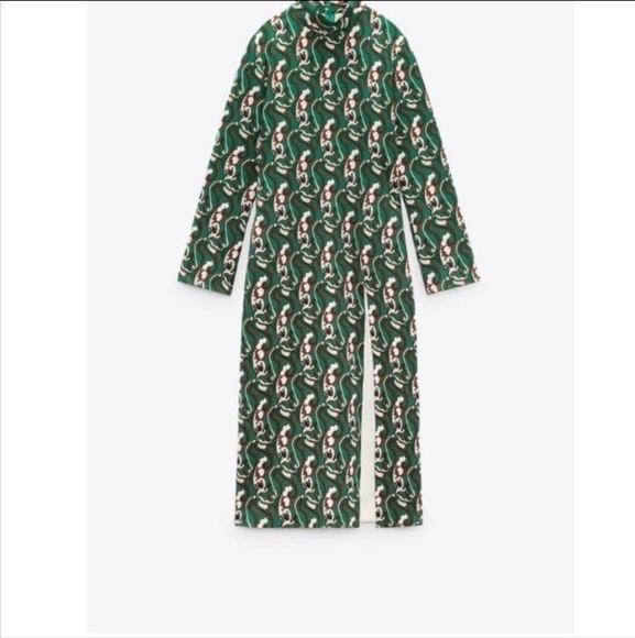 ZARA PRINTED MIDI DRESS Size M - Picture 9 of 10